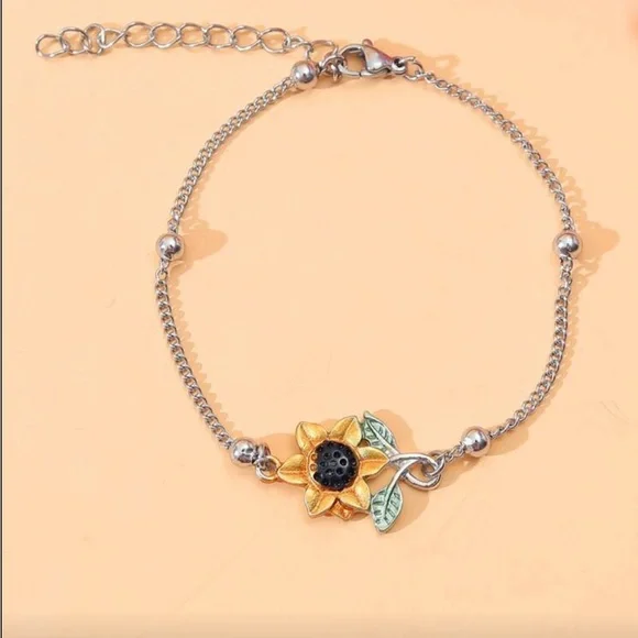 ⚠️Clearance Sunflower Silver Bracelet - Picture 4 of 6